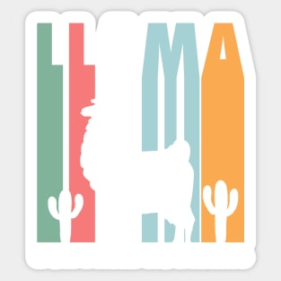 Llama Funny Don't Need No Drama Retro Llama Silhouette Sticker